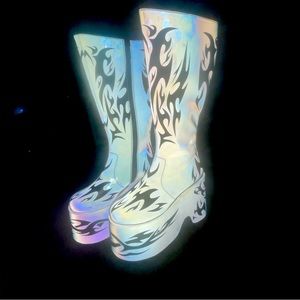 Brand new, never worn, Club Exx Mark of the Beast Boots